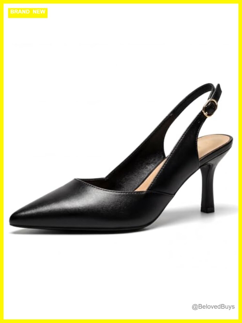 Women's Slingback Kitten Heels Closed Pointed Toe Pumps Dress Shoes